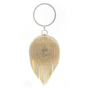 Diamond Tassel Women Party Metal Crystal Clutches Evening Bags Wedding Bag Bridal Shoulder Handbag(Gold Crystal Bag)