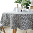 Polyester Cotton Round Tablecloth Dust-proof Cotton and Linen Printing Tablecloth, Diameter:120cm(Gray Arrow)