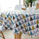 Polyester Cotton Round Tablecloth Dust-proof Cotton and Linen Printing Tablecloth, Diameter:120cm(Color Triangl)