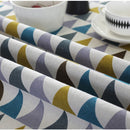 Polyester Cotton Round Tablecloth Dust-proof Cotton and Linen Printing Tablecloth, Diameter:120cm(Color Triangl)