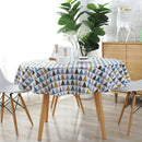 Polyester Cotton Round Tablecloth Dust-proof Cotton and Linen Printing Tablecloth, Diameter:150cm(Color Triangl)