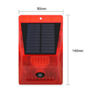 129dB Solar Alarm Light Human Body Induction Remote Control Alarm Farm Anti-theft Drive Object Sound and Light Alarm Light, Style:N911C English