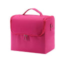 Large-capacity Multi-layer Professional Cosmetic Bag Portable Nail Makeup Toolbox(Rose Red)