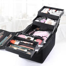 Large-capacity Multi-layer Professional Cosmetic Bag Portable Nail Makeup Toolbox(Rose Red)