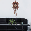 Hanging Handcraft Wooden Clock House Style Cuckoo Wall Clock(Dark Black)