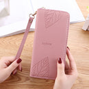 Ladies Long Wrist Bag Multifunction Zipper Large Capacity Clutch Bag Wallet(Light Green)