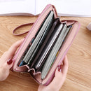 Ladies Long Wrist Bag Multifunction Zipper Large Capacity Clutch Bag Wallet(Light Green)