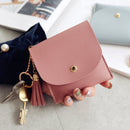 Fashion Women Wallet Short Leather Mini Casual ID Card Holders Bags Ladies Coin Clutch Tassel Bag(Green)