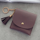 Fashion Women Wallet Short Leather Mini Casual ID Card Holders Bags Ladies Coin Clutch Tassel Bag(Green)