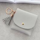 Fashion Women Wallet Short Leather Mini Casual ID Card Holders Bags Ladies Coin Clutch Tassel Bag(Dark Pink)