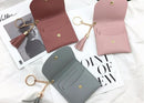 Fashion Women Wallet Short Leather Mini Casual ID Card Holders Bags Ladies Coin Clutch Tassel Bag(Grey Blue)