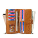 Ladies Genuine Leather Long Wallet Anti-theft Card Bag Multifunctional Clutch Bag(Black)