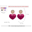 Peach Heart Earrings Retro Series Acrylic Stud Earrings for Women(Blue)