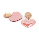 Peach Heart Earrings Retro Series Acrylic Stud Earrings for Women(Light Pink)