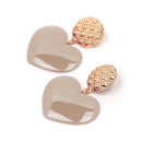 Peach Heart Earrings Retro Series Acrylic Stud Earrings for Women(Light Brown)