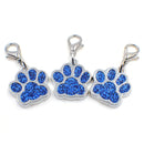 10 PCS Enamel Cat Dog Bear Paw Prints Key Chain Jewelry Making(Dark Blue)