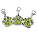 10 PCS Enamel Cat Dog Bear Paw Prints Key Chain Jewelry Making(Light Green)