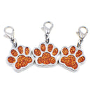 10 PCS Enamel Cat Dog Bear Paw Prints Key Chain Jewelry Making(Orange)