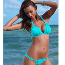 2 PCS 2 in 1 Sexy Large Swimsuit Push Up Bikini Women Swimwear Beach Bikini Female Swimsuit Swimming Bathing Suit, Size:XL(Sky Blue)