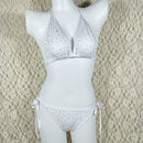 Sexy Ladies Diamond Crystal Bikini Set Push-Up Bandage Adjustment Swimwear, Size:One Size(White)