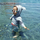 Blue Animal Sharks Swimsuit Baby Kid Bathing Suit Uv Protection Suit, Size:S(BLUE)