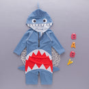 Blue Animal Sharks Swimsuit Baby Kid Bathing Suit Uv Protection Suit, Size:M(BLUE)