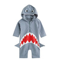 Blue Animal Sharks Swimsuit Baby Kid Bathing Suit Uv Protection Suit, Size:L(BLUE)