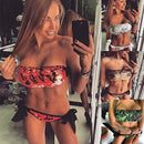 2 PCS SBikini Bandage Bathing Suit Sequin Swimwear Separate Sexy Set, Size:XL(Green)