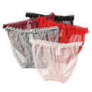 3 PCS Breathable Low Waist Sexy Lace Panties, Size:One Size(Black)