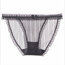 3 PCS Breathable Low Waist Sexy Lace Panties, Size:One Size(Grey)