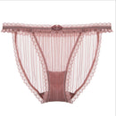 3 PCS Breathable Low Waist Sexy Lace Panties, Size:One Size(Bean Paste)
