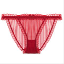 3 PCS Breathable Low Waist Sexy Lace Panties, Size:One Size(Red)