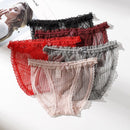 3 PCS Breathable Low Waist Sexy Lace Panties, Size:One Size(Red)
