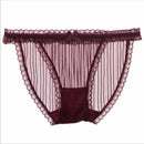 3 PCS Breathable Low Waist Sexy Lace Panties, Size:One Size(Wine Red)