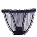 3 PCS Breathable Low Waist Sexy Lace Panties, Size:One Size(Royal Blue)