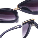 Fashion Cat Eye Vintage Gradient Glasses UV400 Sunglasses for Ladies(Black)