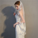 Single Layer Lace Applique with Hair Comb Bridal Veil Wedding Accessories(White)