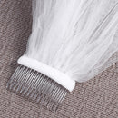 Single Layer Lace Applique with Hair Comb Bridal Veil Wedding Accessories(White)