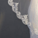 Single Layer Lace Applique with Hair Comb Bridal Veil Wedding Accessories(White)