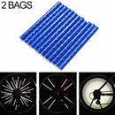 2 Bags Bicycle Mountain Bike Riding Wheel Rim Spoke Mount Clip Tube Warning Light Strip Outdoor Reflector(Blue)