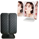 Simple & Stylish LED Three-Fold Square Makeup Mirror, Specification:Plug-in Monochrome Lamp(Black)