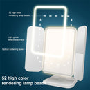 Simple & Stylish LED Three-Fold Square Makeup Mirror, Specification:Charging Model Three-color Light(Black)