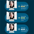 Simple & Stylish LED Three-Fold Square Makeup Mirror, Specification:Charging Model Three-color Light(Black)