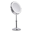 Desktop Double-SidedRound LED Luminous Makeup Mirror Liftable Magnifying Mirror, Specification:Plane + 7 Times Magnification(7-inch Battery Model)