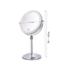 Desktop Double-SidedRound LED Luminous Makeup Mirror Liftable Magnifying Mirror, Specification:Plane + 7 Times Magnification(7-inch Battery Model)
