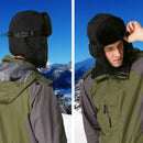Winter Outdoor Padded Adjustable Head Circumference Ski Hat Warm Ear Protected Cap Flight Hats (Black Brown Fur)