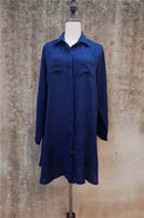 2 PCS Beach Cover Up Robe Pocket Swimsuit Cover Up Sarong Beach Shirt Tops Bathing Suit Women Beachwear Pareo Tunic, Size:One Size(Blue)