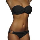 2 PCS Summer Sexy Women Bikini Set Beachwear Push Up Bathing Suits, Size:M(Blue)