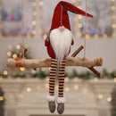 Cute Sitting Faceless Long-legged Elf Doll Christmas Decoration(Red)