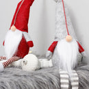 Cute Sitting Faceless Long-legged Elf Doll Christmas Decoration(Red)